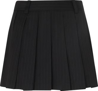 Dunst Mini Skirt With Classic Pleated Stripes And Embroidered Detailing