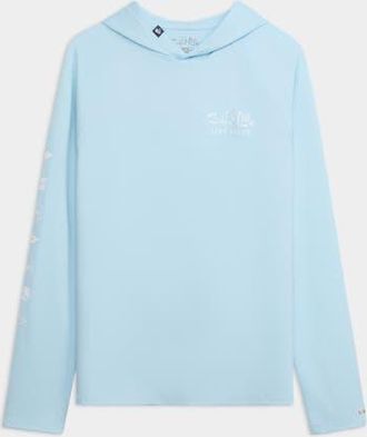 Salt Life Ocean Kin 2.0 Perforated Hoodie in Aquamarine at Nordstrom, Size Xx-Large
