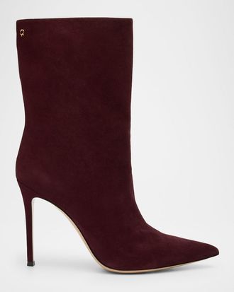 Gianvito Rossi 105mm Suede Pointed-Toe Booties