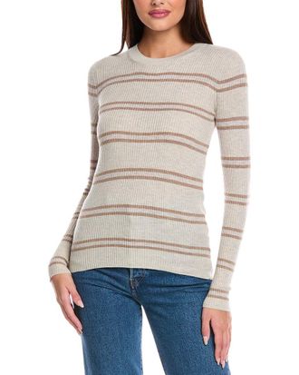 Splendid Rib Stripe Cashmere-Blend Sweater