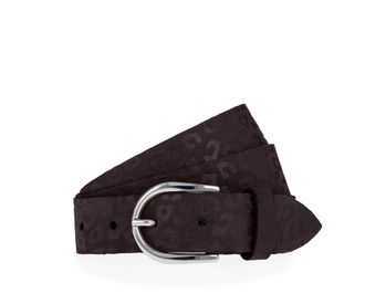 Tamaris Lederg&uuml;rtel TAMARIS, Damen, Gr. 100, braun (dunkelbraun), Rindsleder, G&uuml;rtel Lederg&uuml;rtel, schiemernde Pr&auml;gung im Animal-Design