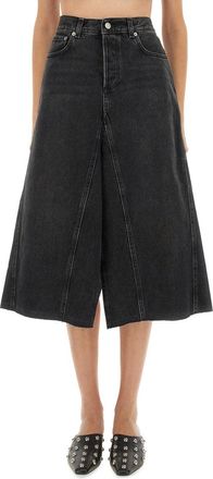 Haikure Cotton Midi Skirt - Black