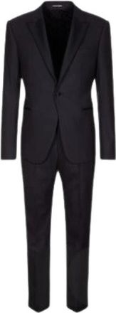 Emporio Armani Single-Breasted Jumpsuit - Heren - Business pakken - Blauw - L - Wol - Kostuums
