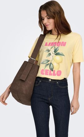 Only Kurzarmshirt ONLY ONLLUCY MONJA SS TOP JRS NOOS, Damen, Gr. S, sunlight print:limoncello, Jersey, Obermaterial: 100% Baumwolle, bedruckt, regular fit 