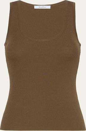 Max Mara Scoop-Neck Ribbed Tank Top