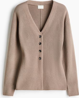 H&M Taillierter Cardigan - Brown