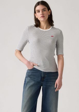 Levi's T-Shirt LEVIS LUCA SLIM TEE, Damen, Gr. XS (34), annalise stripe peac, Jersey, Obermaterial: 96% Baumwolle, 4% Elasthan, slim fit h&uuml;ftlang, Rundhals, 