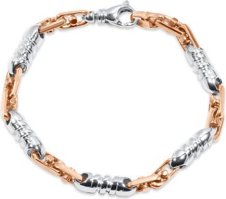 Pompeii3 Mens Figaro Link 14k Gold (36gram) or Platinum (59gram) 6.5mm Bracelet 8