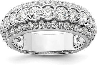 Diamond2Deal 14k White Gold Lab Grown Diamond Wedding Band Ring 2Ct Clarity- VS Color- G-H