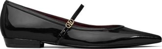 Tory Burch Double T Buckle Mary Jane - Dames - Ballerinas - Zwart - 36 1/2 EU - Leer - Schoenen