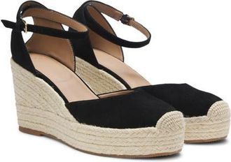 BOSS Madeira Espadrille Platform Wedge Pump in Black at Nordstrom, Size 12