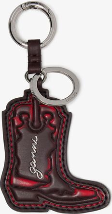 Ganni Red Western Boot Keyring