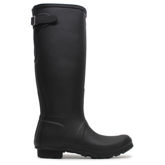Hunter Original Tall Adjustable Rubber Womens Wellingtons Boots - UK 4 - US 6 Women - EU 37 - Black - Size:UK 4