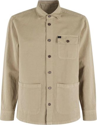 Fay Casual Shirts, male, Brown, Size: XL Fay Shirt