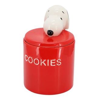 Gibson Peanuts Hello Cookies 8.2in Ceramic Snoopy Cookie Jar with Lid in Red at Nordstrom