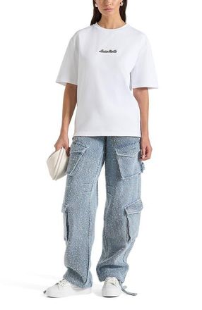Mani&egrave;re De Voir Unisex Signature Relaxed Fit Cotton T-Shirt in White at Nordstrom, Size Medium
