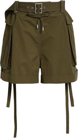 Alexander McQueen Oversize Cotton Twill Cargo Shorts in Olive at Nordstrom, Size 10 Us