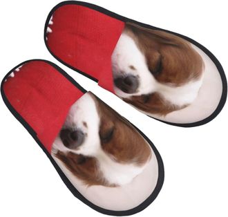 Generic Women Men Slippers Cavalier King Charles Spaniel House Slippers Plush Fleece Lined Bedroom Slipper Ultralight Soft Indoor Shoes For Guest Spa Party M