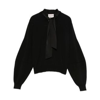 Semicouture Round-neck Knitwear, female, Black, L, Christina Jumper