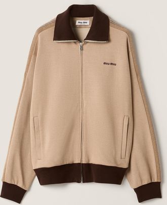 Miu Miu Jersey zipper sweatshirt