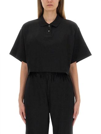Alexander Wang Alexander Wang Cropped Jersey Polo Shirt