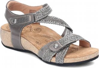 Taos Womens Trulie Leather Sandal In Dark Grey
