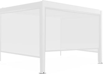 Oviala P&eacute;rgola bioclim&aacute;tica adosada con iluminaci&oacute;n motorizada 3x4m y 3 toldo