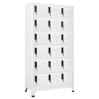 Berkfield Home Locker Cabinet White 90x40x180 cm Steel | Size: 90 x 40 x 180 cm