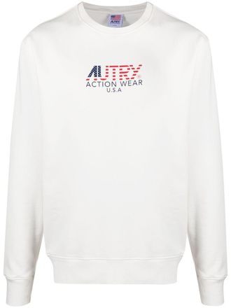 Autry logo-print cotton jumper - White