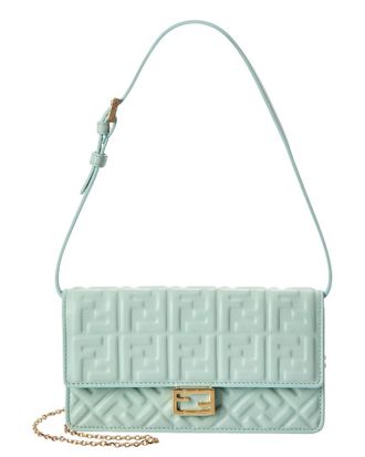 Fendi Fendi Baguette Ff Leather Wallet On Chain