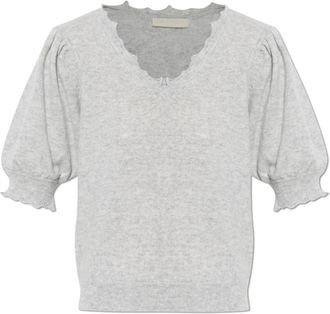 Ulla Johnson Polline Top - Dames - Cashmere truien - Grijs - XS - Leer - Truien & Vesten