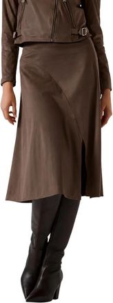 Guess Midi Rok - Dames - Midirokken - Bruin - S - Polyester - Rokken