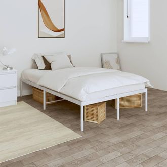 vidaXL Estructura De Cama Sin Colch&oacute;n Metal Blanco 120x200 Cm Vidaxl