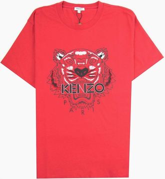 Kenzo Mens Kenzo Tiger T-shirt Red - Size: 40