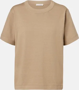 The Row Orlan cotton and silk-blend T-shirt