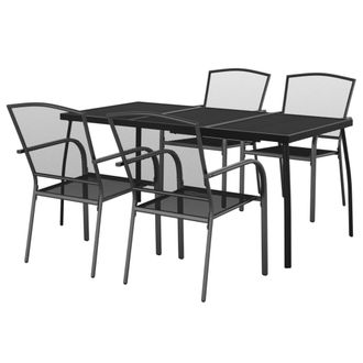 vidaXL Set Da Pranzo Da Giardino 5 Pz In Acciaio Antracite - Vidaxl