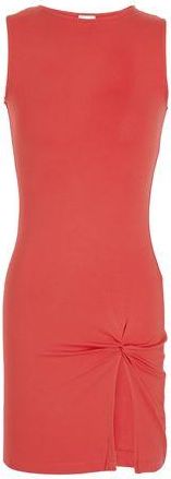 8 by YOOX JERSEY SLEEVELESS FRONT RUCHED SLIT MINI DRESS