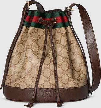 Gucci Venice Small Bucket Bag, Beige, GG Canvas
