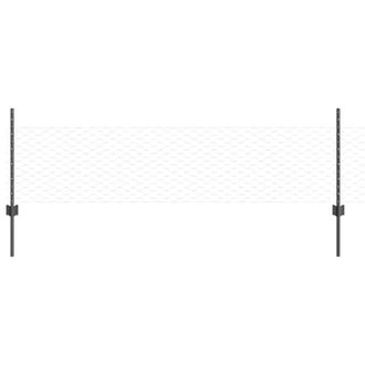 Berkfield Home Fence Posts 11 pcs U-Channel Grey 60 cm Steel, Hexagon Fence Grey