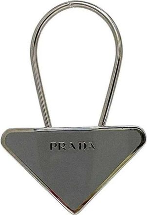 Prada Pre-owned Accessories, female, Gray, Size: ONE SIZE Pre-owned Novelty Keyring