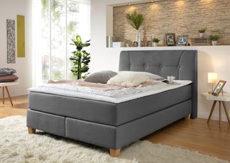 HOME AFFAIRE Boxspringbett »Calloway« inkl. Topper, XXL-Ausführung, in 4 Farben, 5 Breiten, 3 Matratzenarten