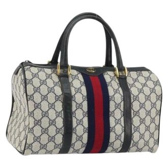 Gucci Pre-owned Handbags, female, Blue, Size: ONE SIZE Pre-owned Boston Bag