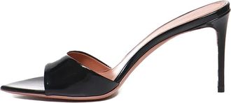 Giuliano Galiano Alixia 80mm lakleren muiltjes met puntige neus - Zwart