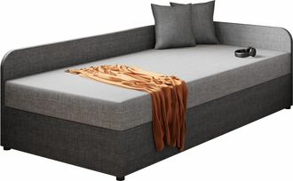 Mirjan24 Cama Memphis 128, Lux 06 + Lux 05, Individuales, 90x200, Tapiz, Somieres, 95x205x60cm