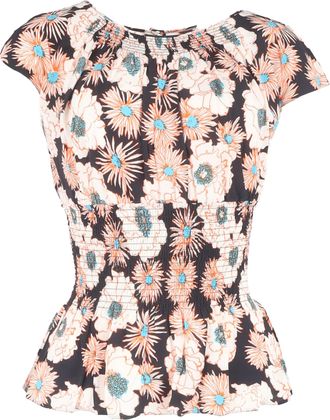 Prada Prada blouse met bloemenprint en plooien in veelkleurige viscose