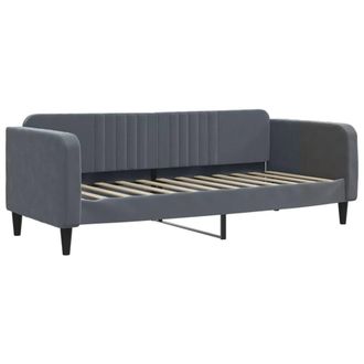 Berkfield Home Day Bed Dark Grey 90x190 cm Velvet