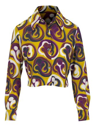 Odeeh collared patterned shirt - Yellow