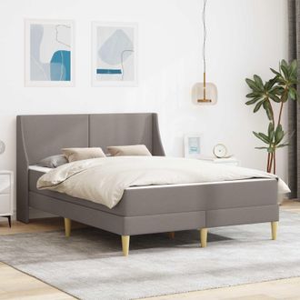 vidaXL Vidaxl Struttura Letto Con Materasso Tortora 120 X 190 Cm Poliestere