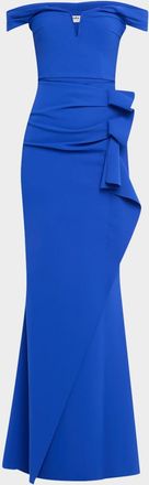 La Petite Robe Di Chiara Boni Off-Shoulder Ruffle Mermaid Gown