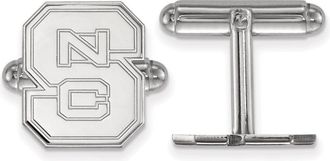 Diamond2Deal Sterling Silver Rhodium-plated North Carolina State University N-C-S Cuff Links